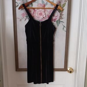Black Goth 90s Grunge Velvet Jumper Dress